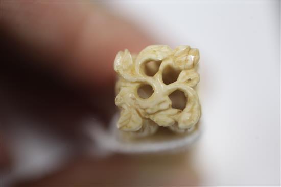 A Chinese ivory seal for the artist Xi Jiu, late 19th / early 20th century, 4.6cm